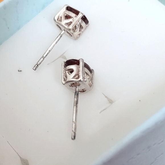 Garnet Stud Earrings - Picture 3 of 11